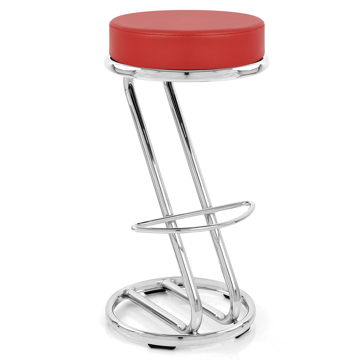 Kunstleder Barhocker Chrom - Zaza Rot